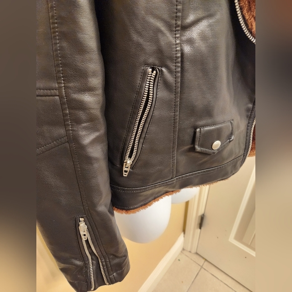 Blank NYC Black and Brown Bomber Jacket - Picture 8 of 16